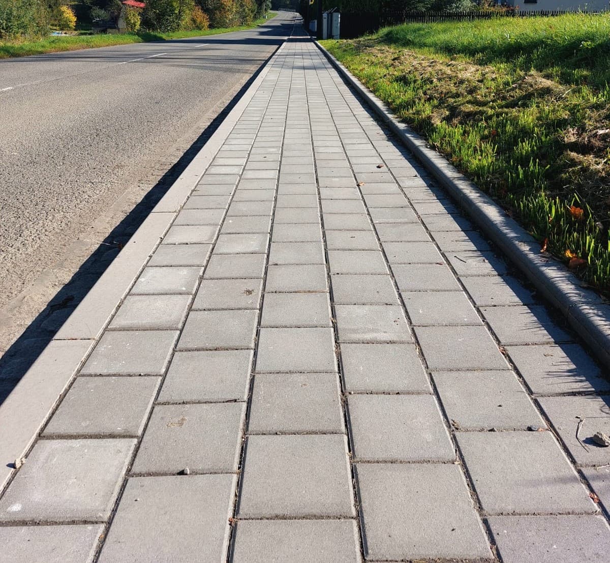 Oprava chodníku v obci Bruzovice, úsek Velicesta
