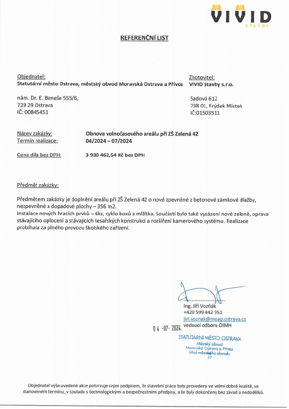 Ostrava – oprava areálu ZŠ Zelená