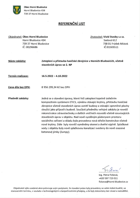 Horní Bludovice – zateplení a přístavba hasičské zbrojnice